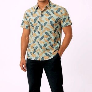 New Rodd & Gunn Tropic Vibes Feather Shirt Size Large